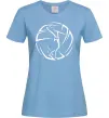 Женская футболка Дівчина у волейбольному м'ячі Голубой фото