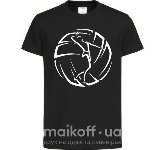 Детская футболка Девушка в волейбольном мяче Черный фото