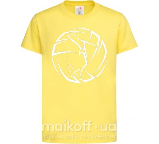 Детская футболка Девушка в волейбольном мяче Лимонный фото