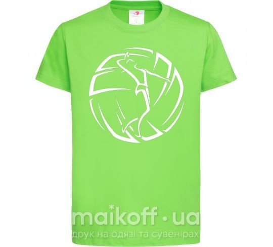 Дитяча футболка Девушка в волейбольном мяче Лаймовий фото
