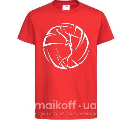 Дитяча футболка Девушка в волейбольном мяче Червоний фото