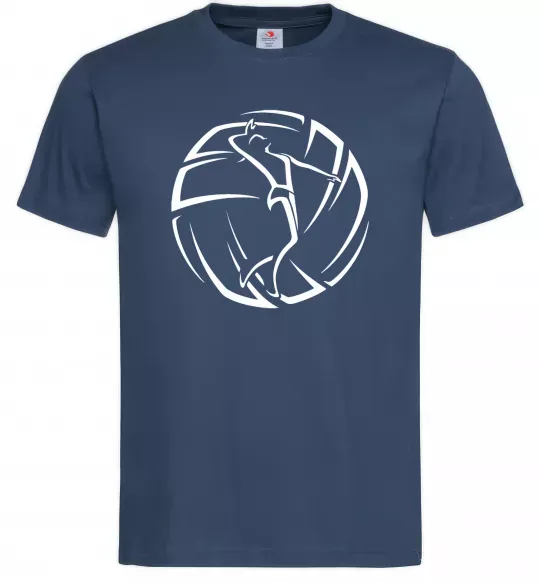 Мужская футболка Дівчина у волейбольному м'ячі Темно-синий фото