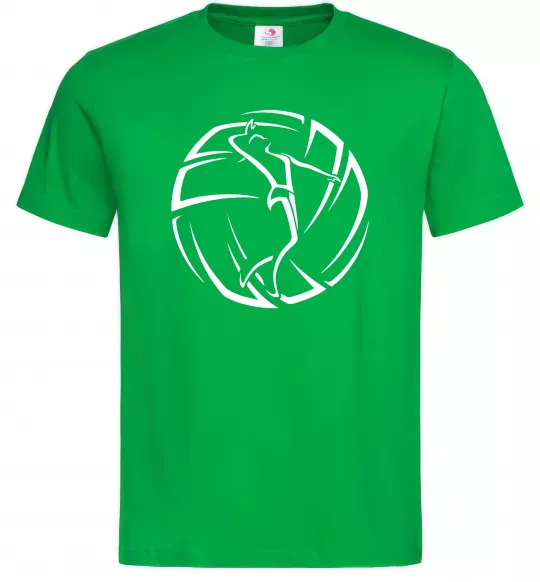 Мужская футболка Дівчина у волейбольному м'ячі Зеленый фото