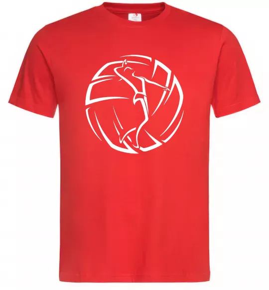 Мужская футболка Дівчина у волейбольному м'ячі Красный фото
