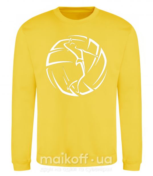 Свитшот Девушка в волейбольном мяче Солнечно желтый фото