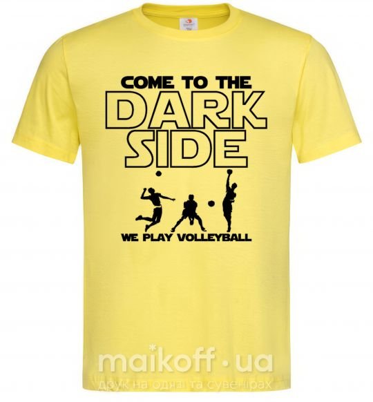Мужская футболка We play volleyball Лимонный фото