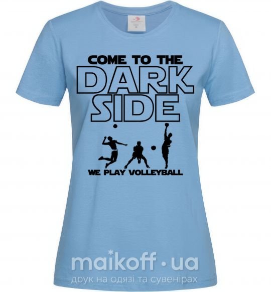 Жіноча футболка We play volleyball Блакитний фото