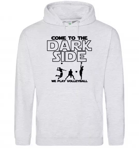 Мужская толстовка (худи) We play volleyball Серый меланж фото