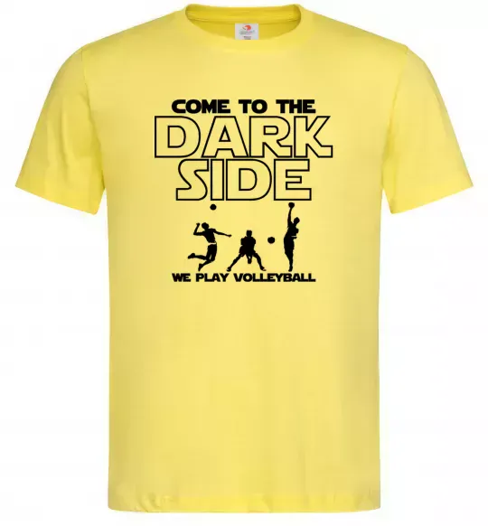 Мужская футболка We play volleyball Лимонный фото