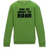 Детский Свитшот Ask me about my roar Лаймовый фото