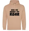 Жіноча толстовка (худі) Ask me about my roar Пісочний Жіноча толстовка (худі) Ask me about my roar Пісочний фото
