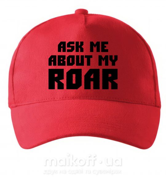 Кепка Ask me about my roar Красный фото