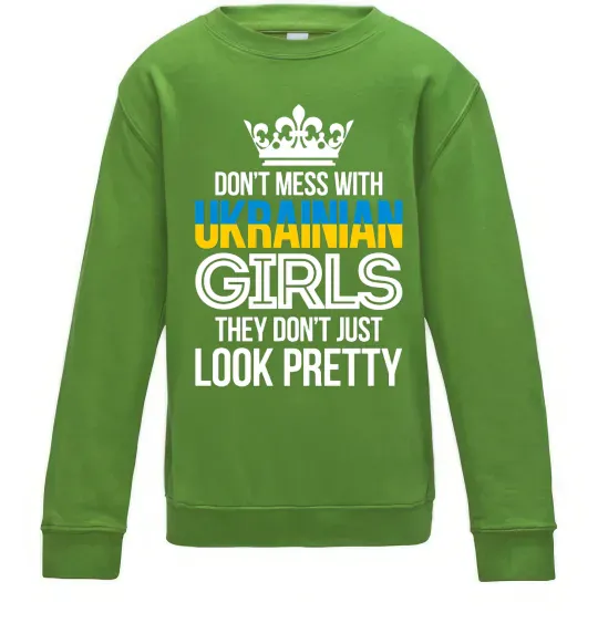 Детский Свитшот They don't just look pretty Лаймовый фото