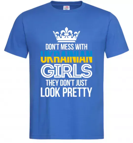 Мужская футболка They don't just look pretty Ярко-синий фото