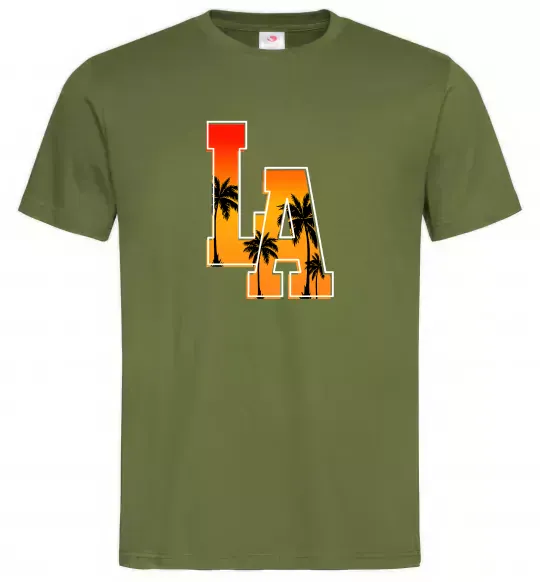 Мужская футболка LA Оливковый фото
