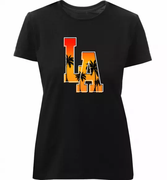Женская премиум футболка LA Черный фото