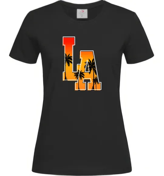Женская футболка LA Черный фото