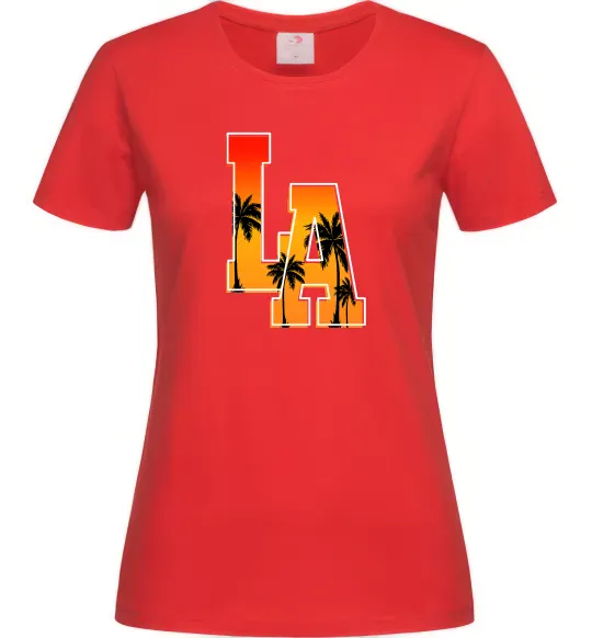 Женская футболка LA Красный фото