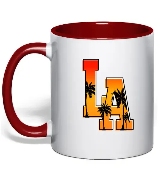 Чашка з кольоровою ручкою LA Червоний фото