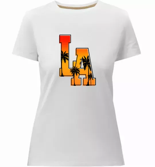Женская премиум футболка LA Белый фото