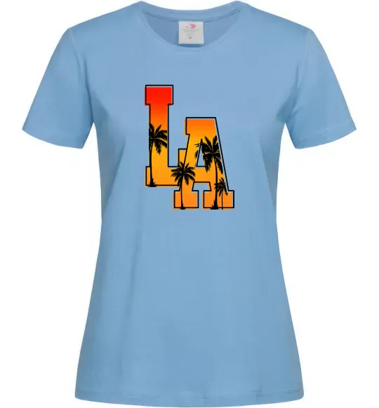 Женская футболка LA Голубой фото