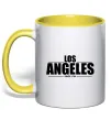 Чашка з кольоровою ручкою Los Angeles since 1781 Лимонний Чашка з кольоровою ручкою Los Angeles since 1781 Лимонний фото
