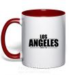 Чашка с цветной ручкой Los Angeles since 1781 Красный фото