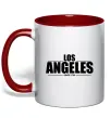 Чашка з кольоровою ручкою Los Angeles since 1781 Червоний Чашка з кольоровою ручкою Los Angeles since 1781 Червоний фото