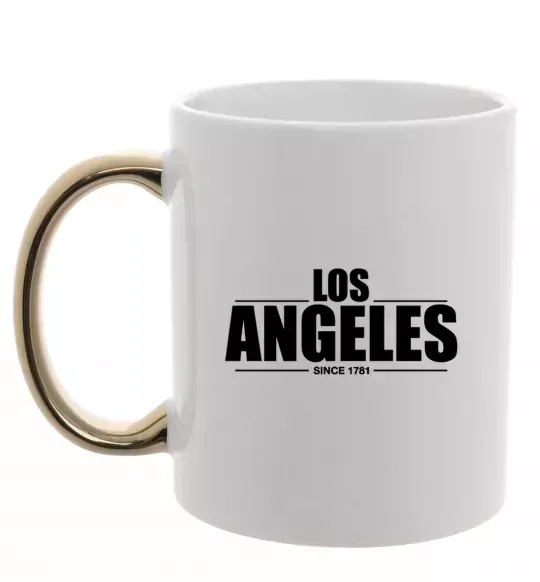 Чашка з кольоровою ручкою Los Angeles since 1781 Золото фото