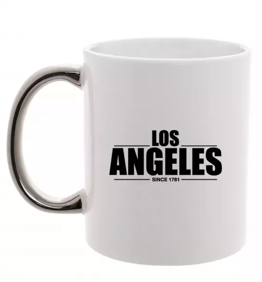 Чашка з кольоровою ручкою Los Angeles since 1781 Срібло фото
