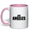 Чашка з кольоровою ручкою Los Angeles since 1781 Ніжно рожевий Чашка з кольоровою ручкою Los Angeles since 1781 Ніжно рожевий фото
