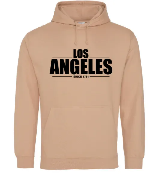 Женская толстовка (худи) Los Angeles since 1781 Песочный фото