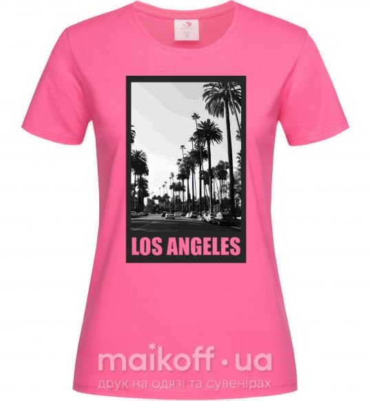 Жіноча футболка Los Angeles photo Яскраво-рожевий фото