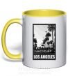 Чашка з кольоровою ручкою Los Angeles photo Сонячно жовтий фото