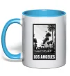 Чашка з кольоровою ручкою Los Angeles photo Блакитний фото