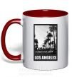 Чашка з кольоровою ручкою Los Angeles photo Червоний фото