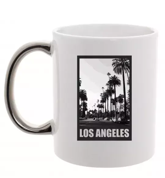 Чашка з кольоровою ручкою Los Angeles photo Срібло фото