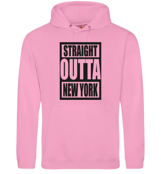 Чоловіча толстовка (худі) Straight outta New York Рожевий фото
