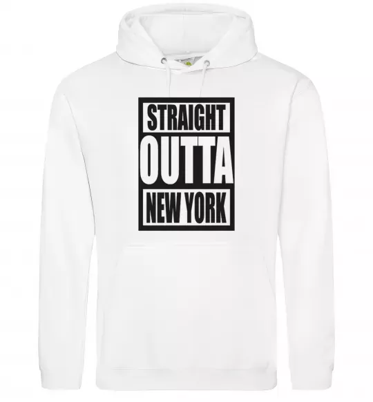 Женская толстовка (худи) Straight outta New York Белый фото
