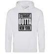 Женская толстовка (худи) Straight outta New York Серый меланж фото