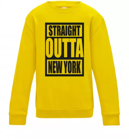 Детский Свитшот Straight outta New York Солнечно желтый фото
