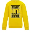 Детский Свитшот Straight outta New York Солнечно желтый фото