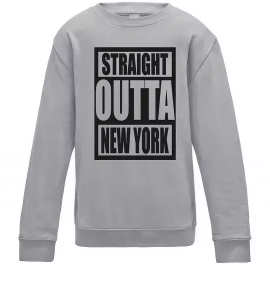 Детский Свитшот Straight outta New York Серый меланж фото