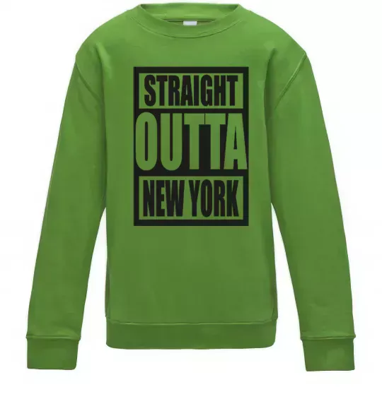 Детский Свитшот Straight outta New York Лаймовый фото