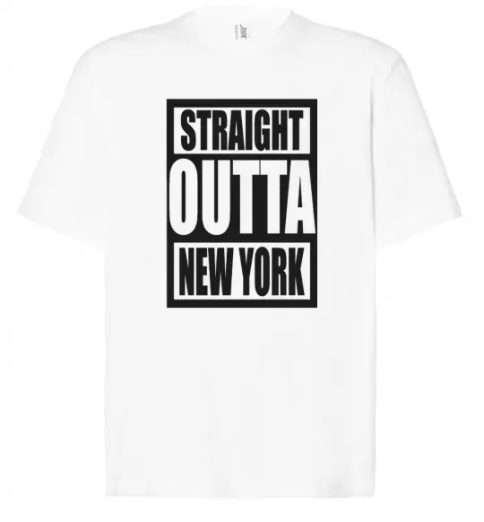 Футболка Оверсайз Straight outta New York Белый фото