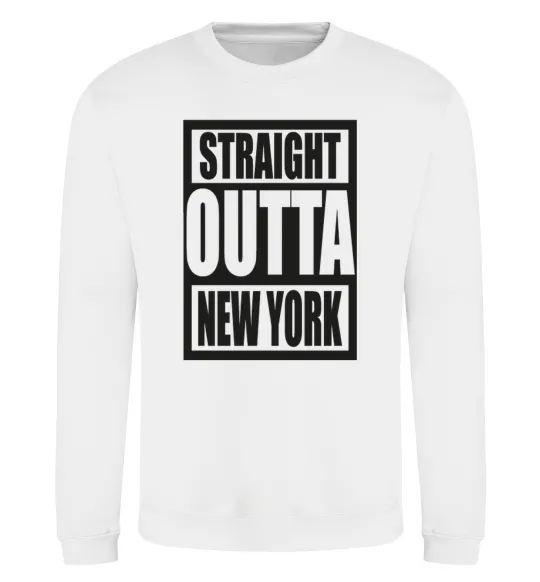 Світшот Straight outta New York Білий фото