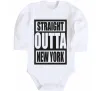 Дитячий бодік Straight outta New York Білий фото