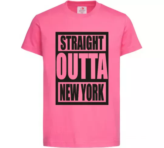 Детская футболка Straight outta New York Ярко-розовый фото