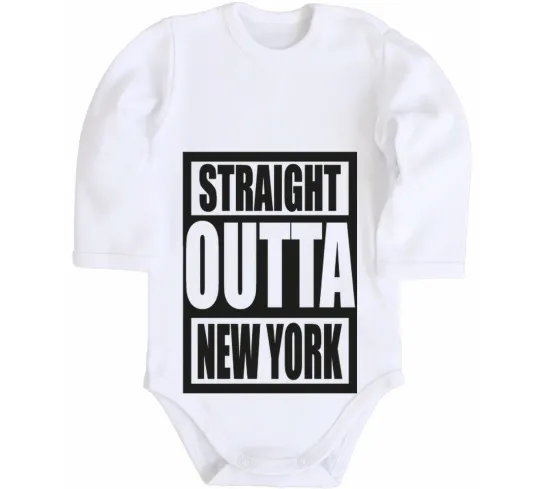 Детский боди Straight outta New York Белый фото