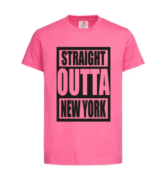 Детская футболка Straight outta New York Ярко-розовый фото